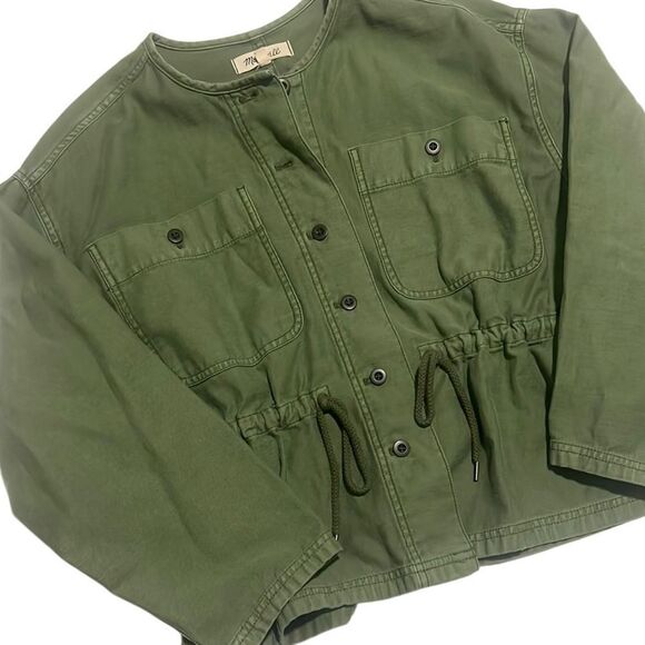 Madewell Claremont Olive Green Drawstring Lightweight Jacket Size Medium - Picture 1 of 10
